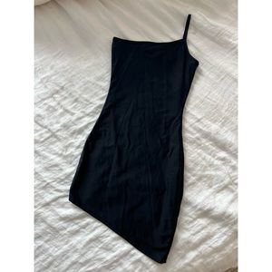 Superdown Black Rumer Asymmetrical Mini Dress in Black